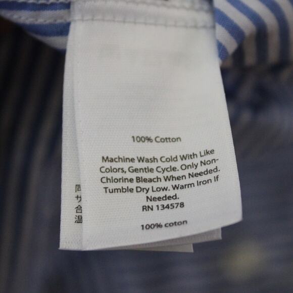 Vineyard Vines Long Sleeve Button Down Shirt Stripe Plaid Pocket 16 - Picture 5 of 6